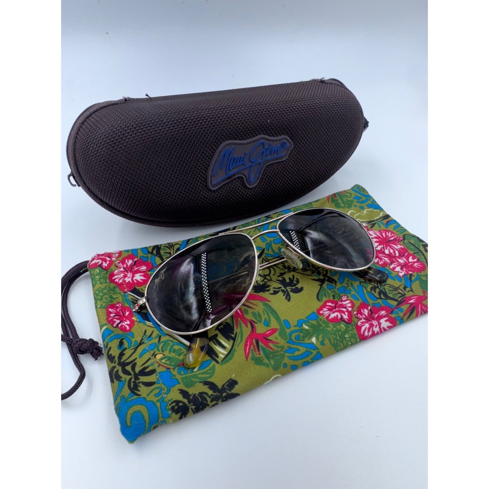 Maui Jim Baby Beach MJ-245-16 Polarized Sunglasses Gold Titanium 56-18-120 Case